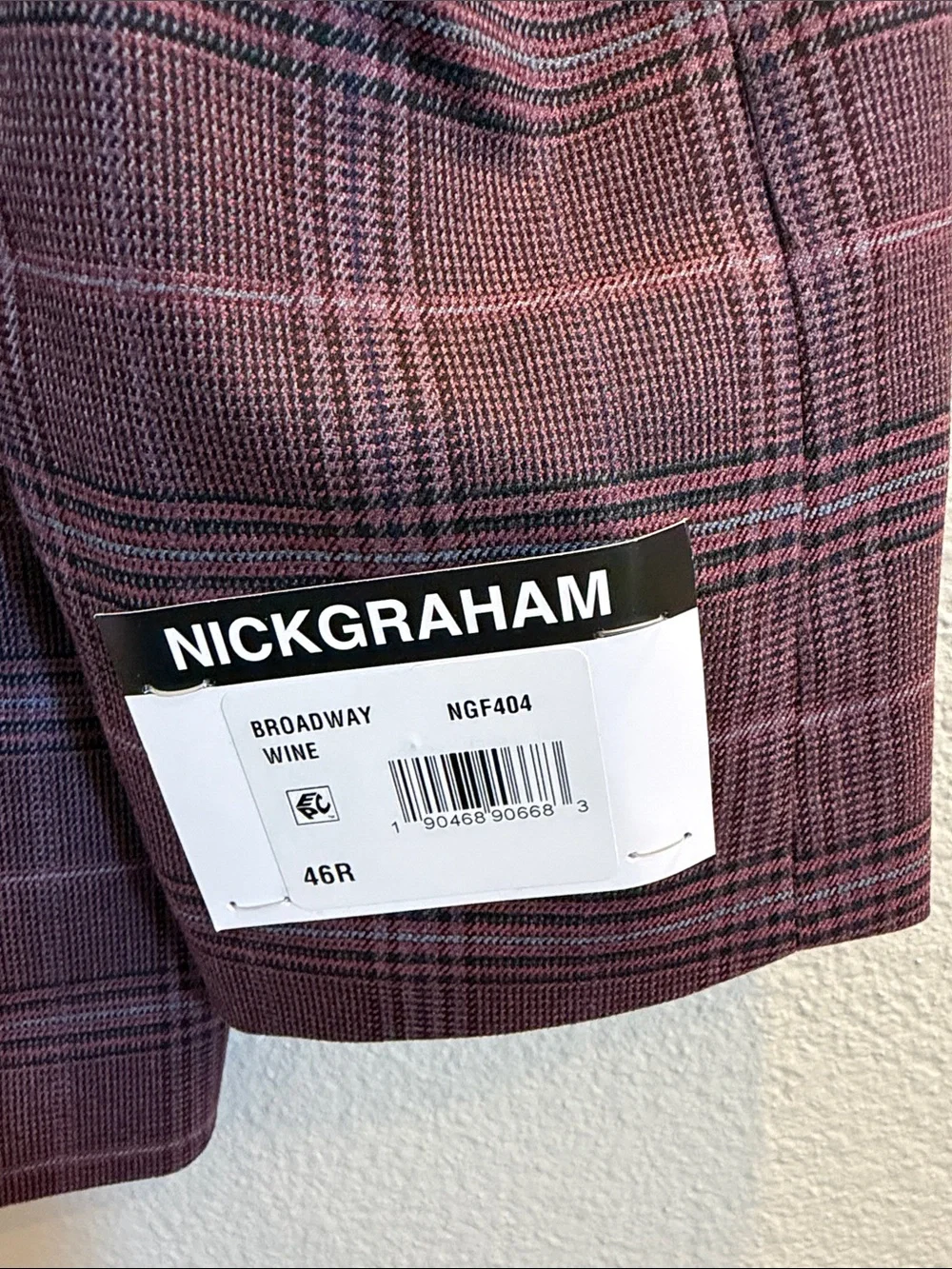 Nick Graham Mens Broadway Slim Fit Sport Coat NWT Color Wine